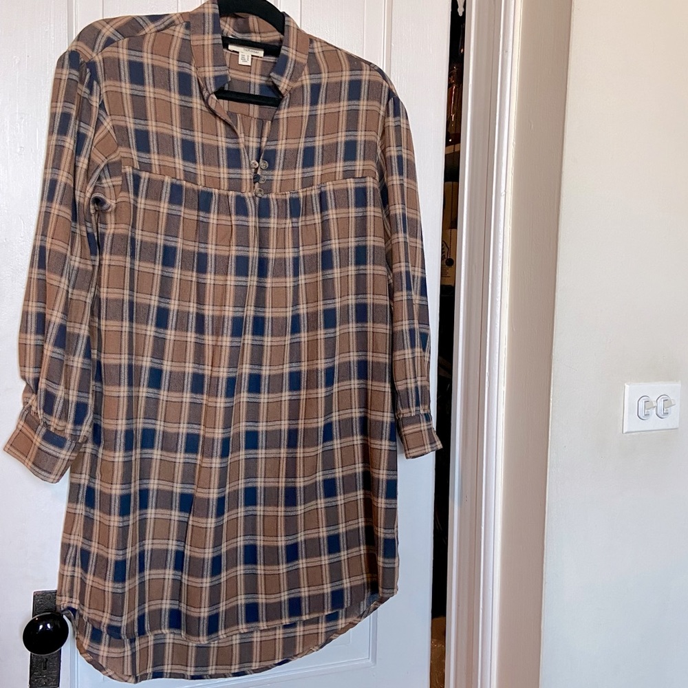 The Korner Plaid Shirt Dress Size M Medium